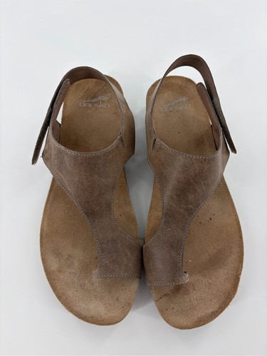 Dansko brown leather strap - leather, t-strap